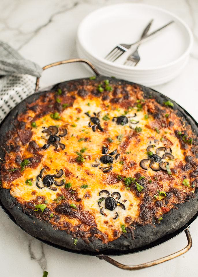 What are the black spots in pizza dough?