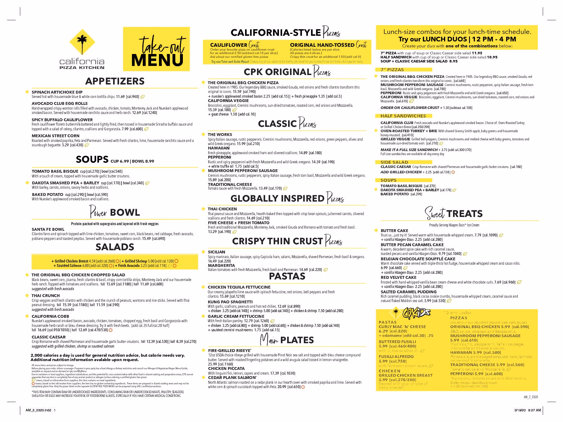 What to eat at California Pizza Kitchen?
