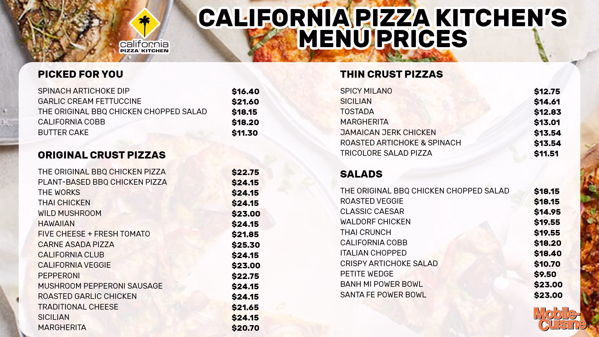 What to eat at California Pizza Kitchen?