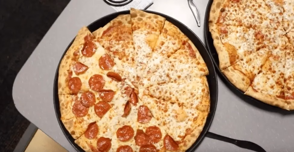 What does a happy helping of cheese pizza mean?