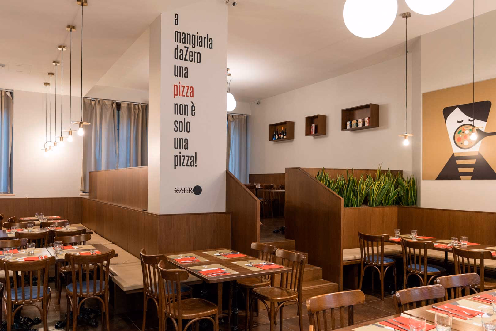 Is there a Chilean flag waving on Milan Pizza World?