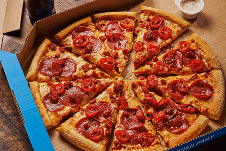 How much is American hot pizza at Dominos UK?