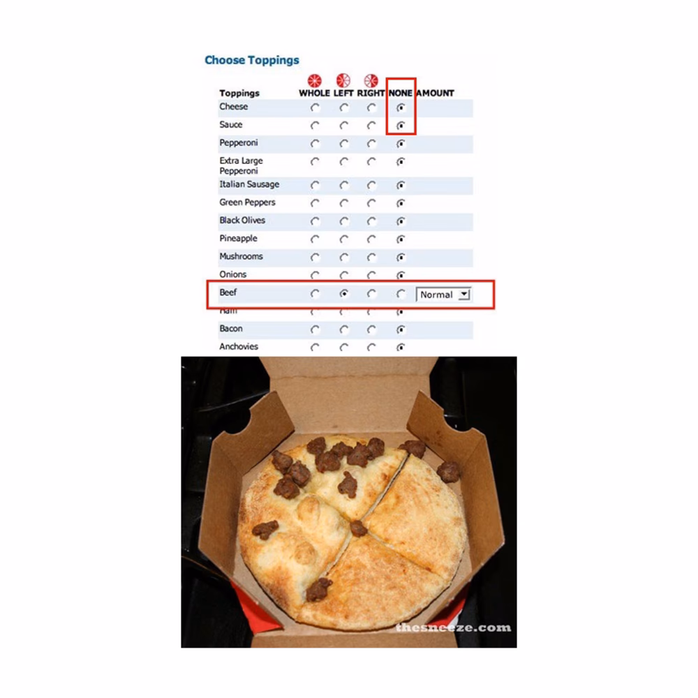 How did none pizza with left beef become the most famous pizza?
