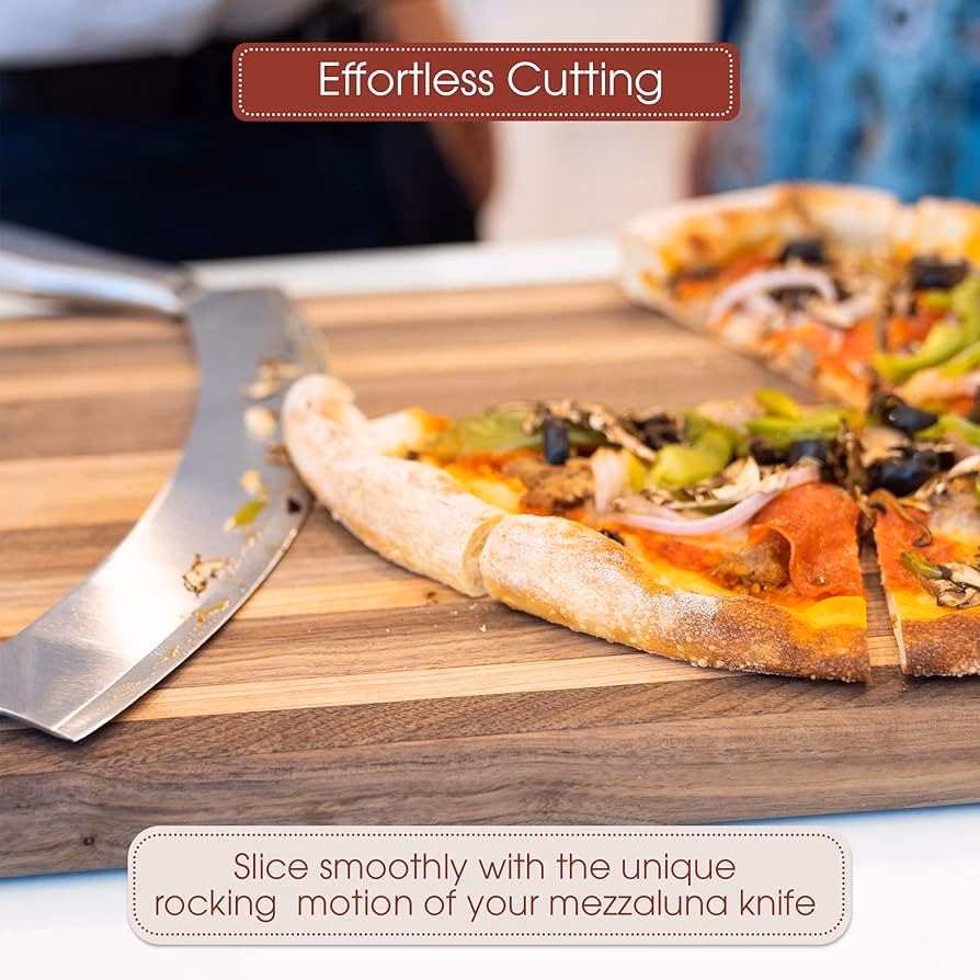 What are the different types of mezzaluna knives?