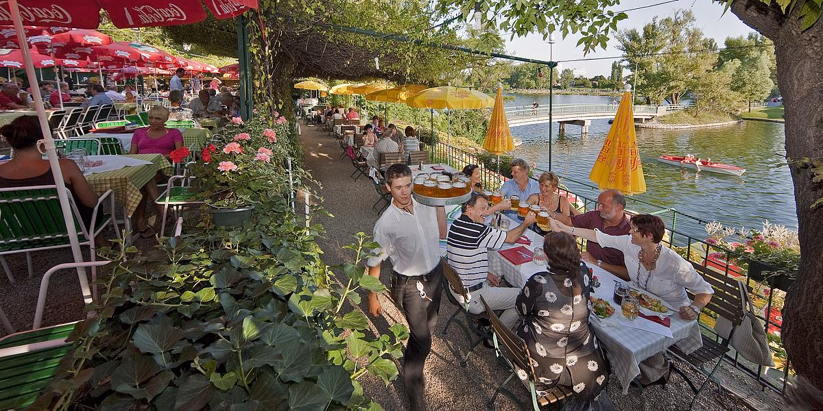 Was bietet der Gastro-Hotspot an der Alten Donau?