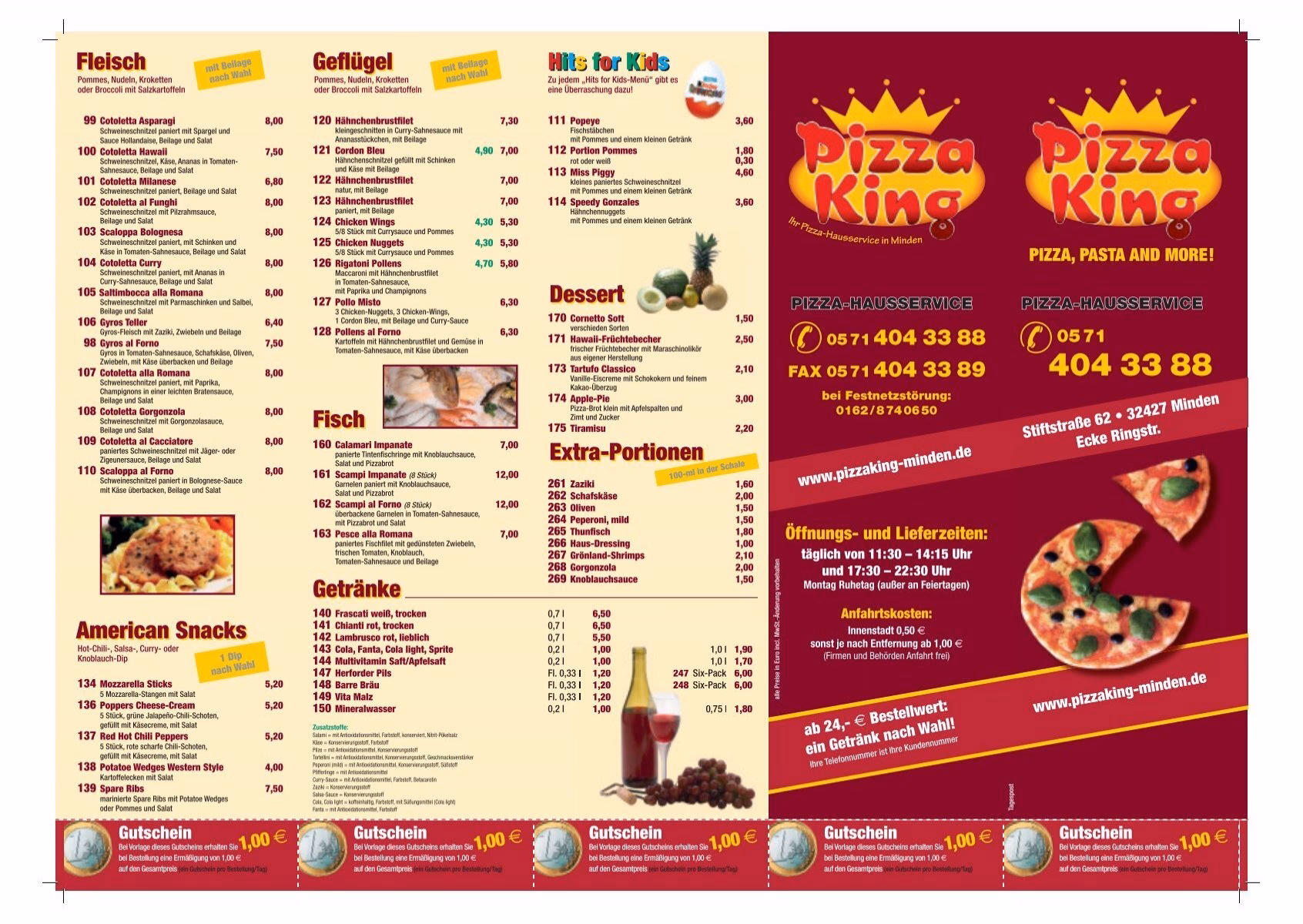 Was ist in der gefüllten Pizza enthalten?