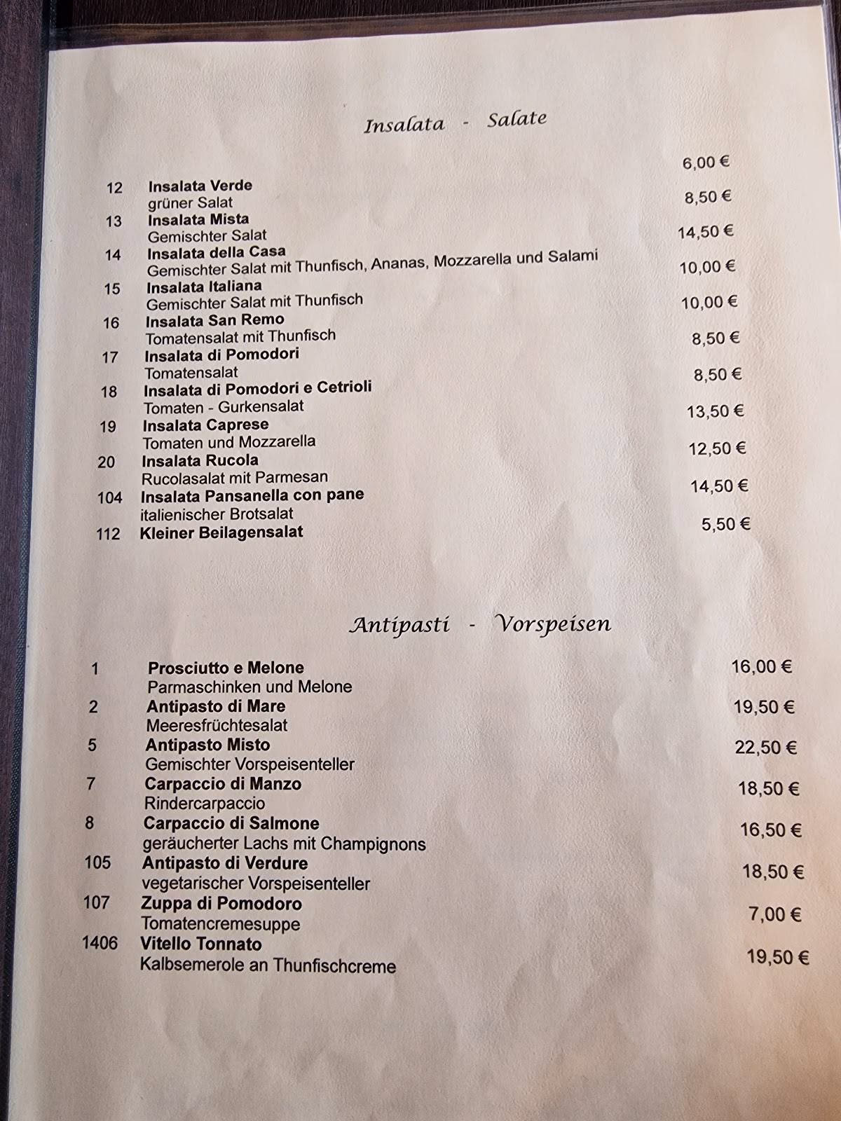 Wie viele Speisen gibt es in San Remo in Hergatz?