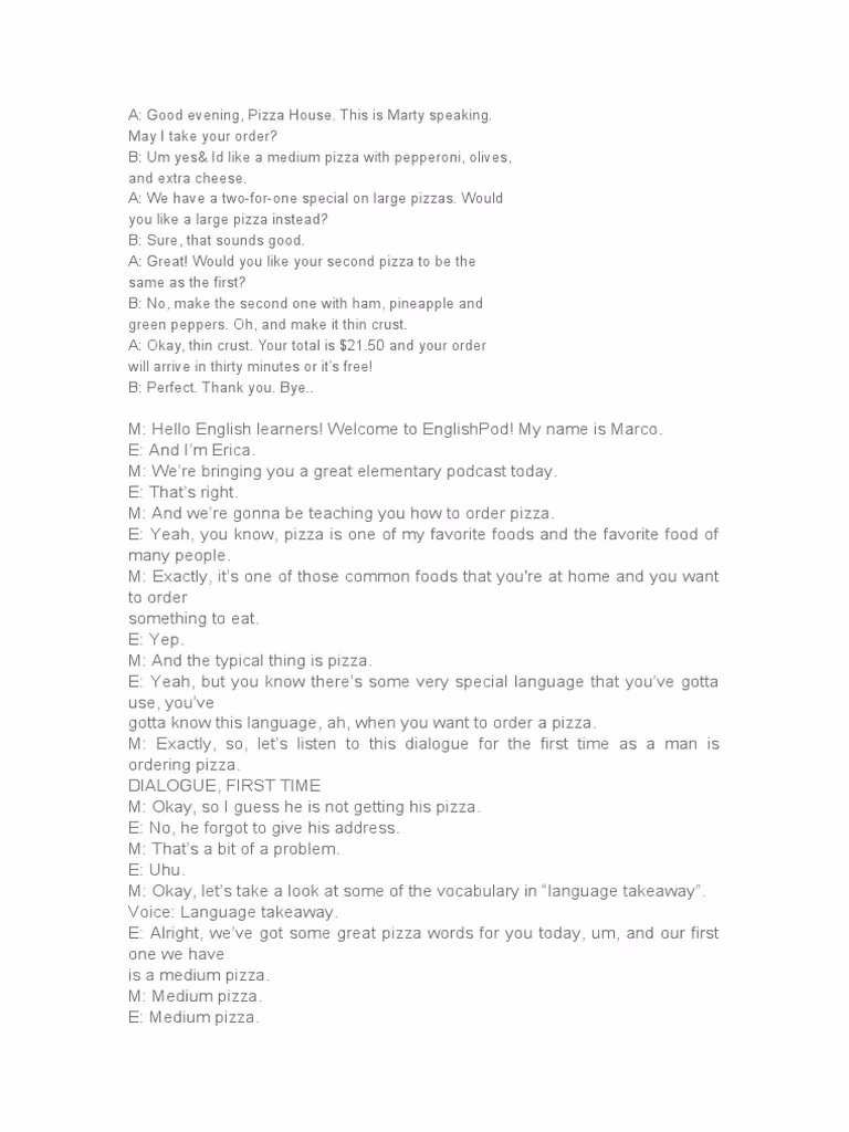 What are the features of a pizza delivery system?