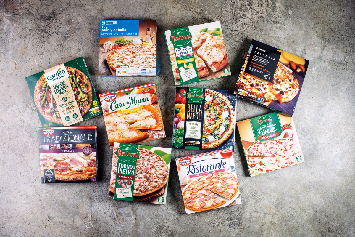 ¿Qué ofrece Mr. pizzas congeladas?