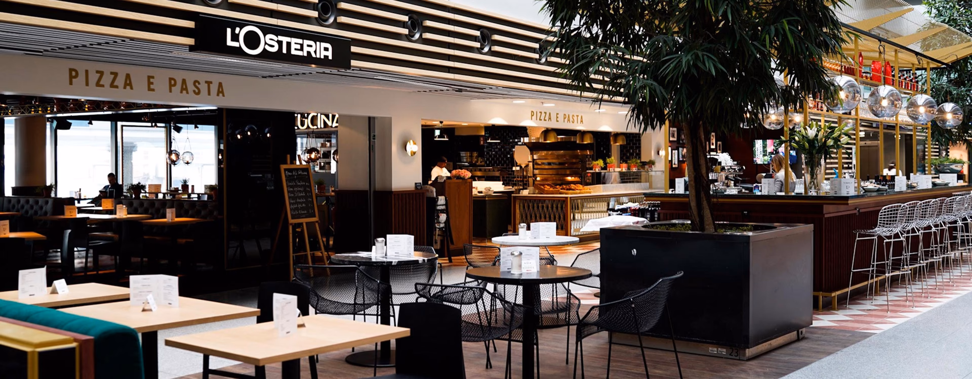 Wie heißt die Pizzeria auf dem Flugplatz?