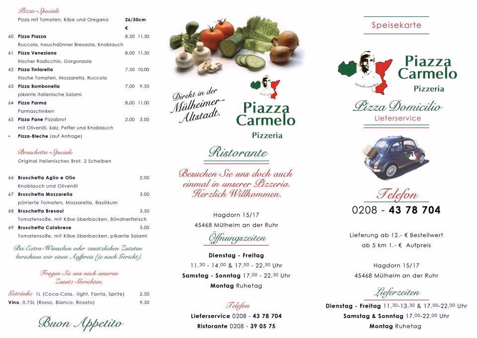 Welche Pizzas gibt es in Mülheim an der Ruhr?