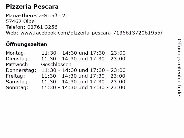 Welche Gerichte bietet die Pizzeria an?