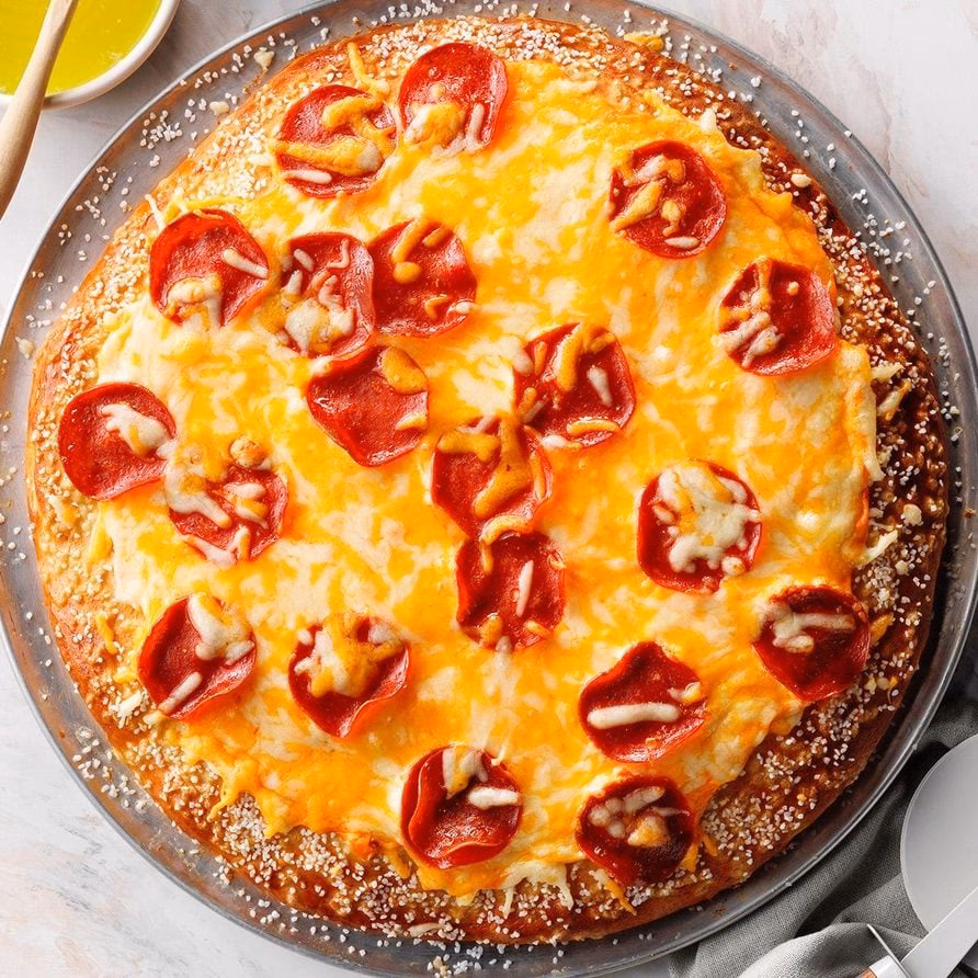 How do you make a pizza crust with Pretzel dough?