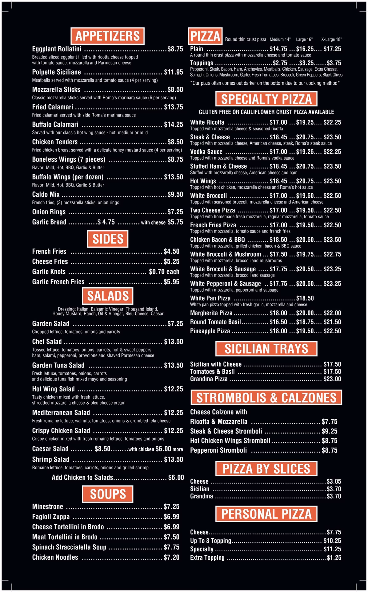 What to eat at Roma's?