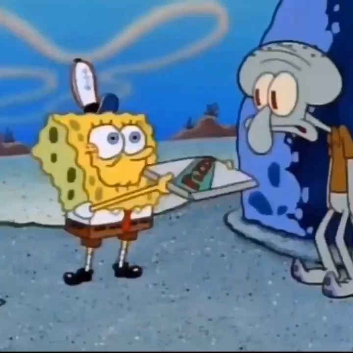 Why did SpongeBob refuse to take Squidward's pizza?