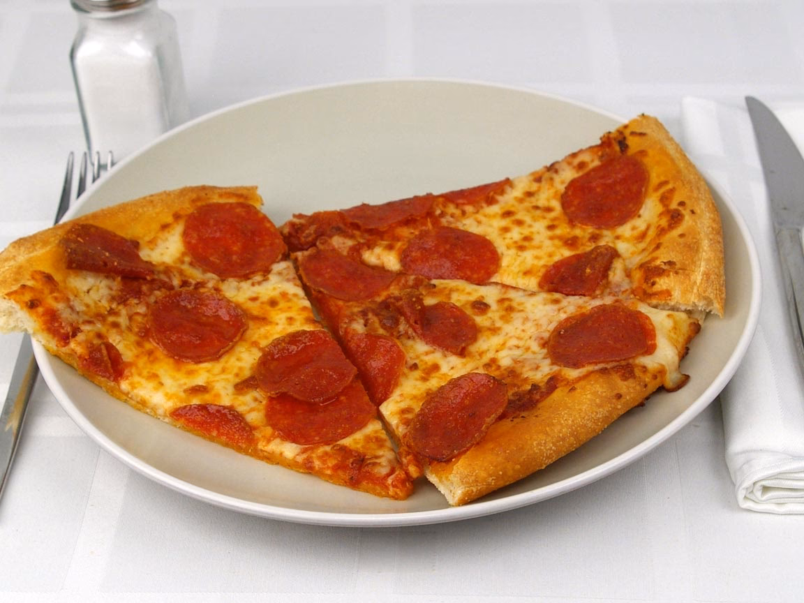 How many calories are in 3 slices of pizza?