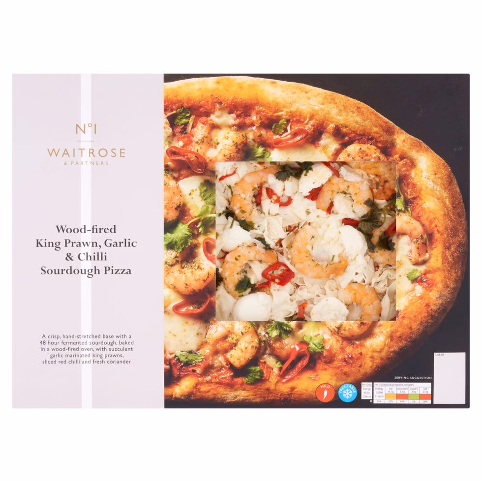 What pizzas are in a trolley at Waitrose?